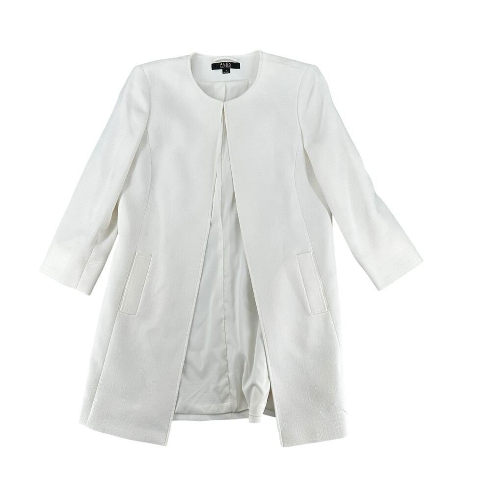 Alex Marie long white blazer oversized light jacket professional career chic 4 - Picture 4 of 7